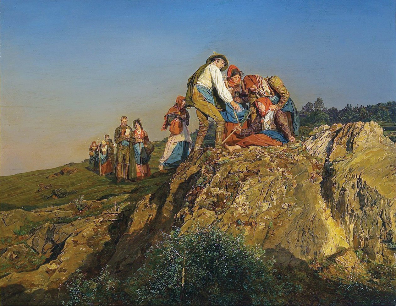 Die unterbrochene Wallfahrt (Die Hilfeleistung) av Ferdinand Georg Waldmuller