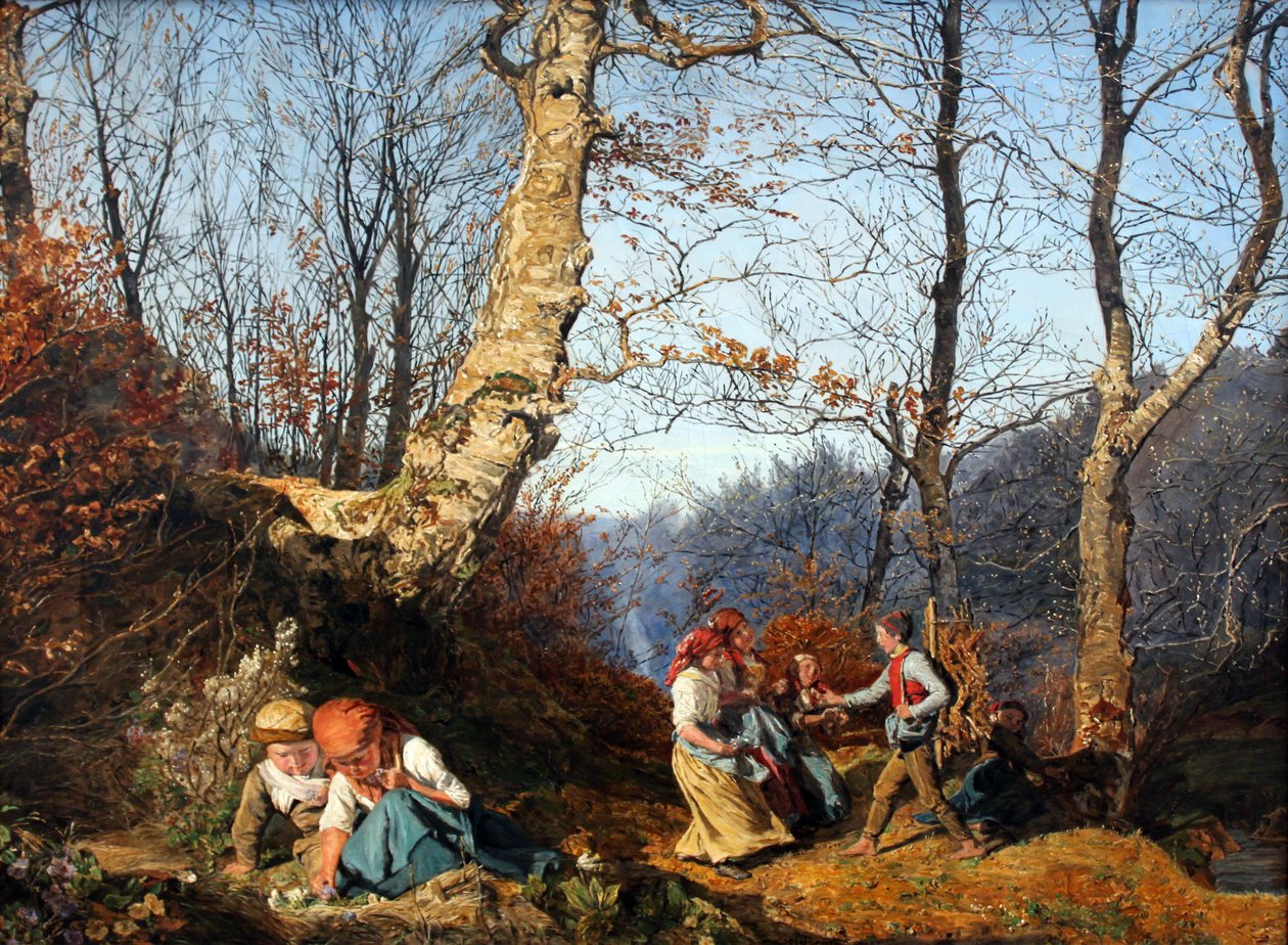 Early Spring in Vienna Forest av Ferdinand Georg Waldmuller