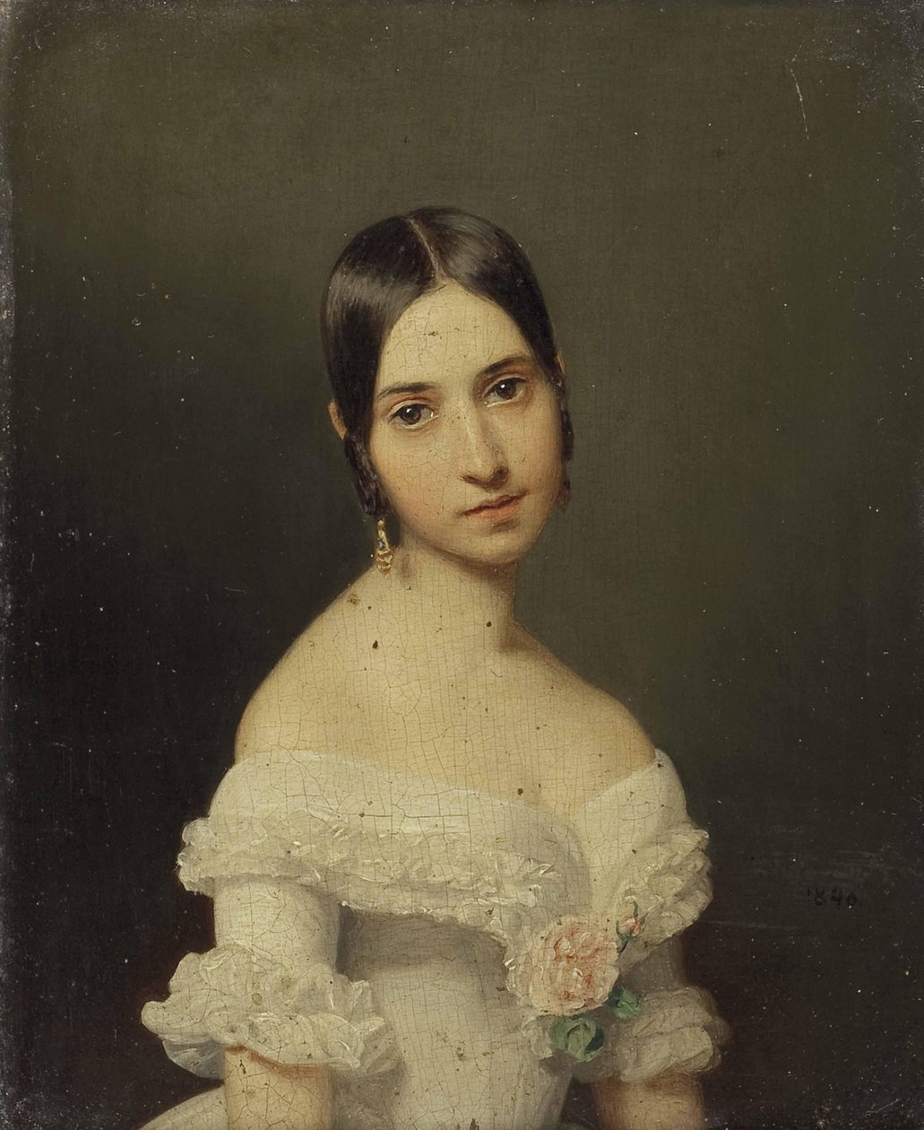 Porträtt av en flicka av Ferdinand Georg Waldmuller