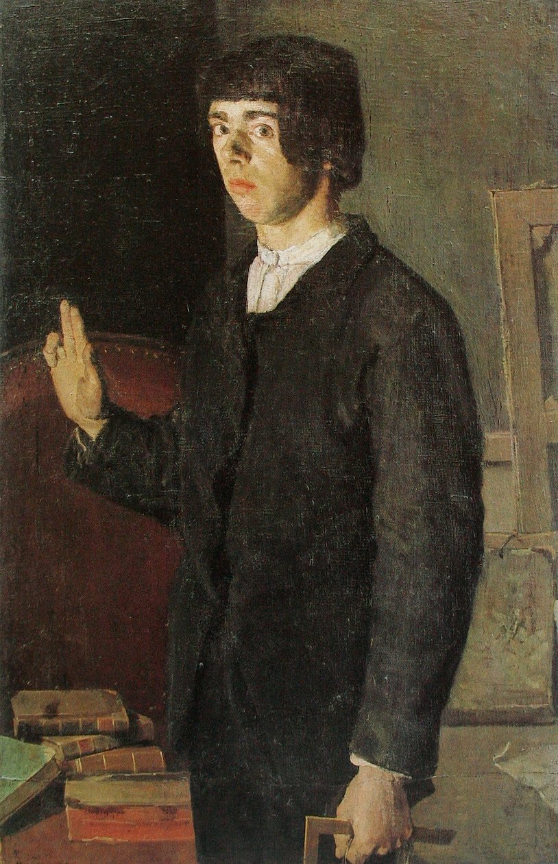  Der Studierende, Selbstbildnis.nAlternative titles:nGerman: Selbstbildnis: Der Student. av Ferdinand Hodler