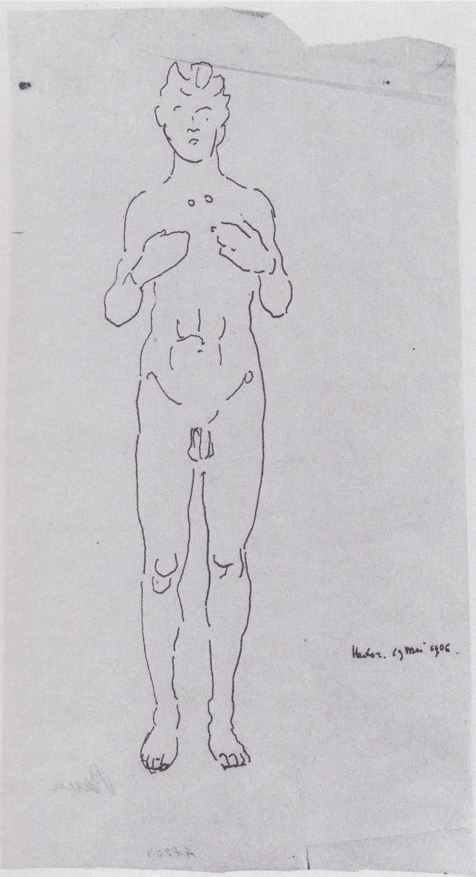  Figurenstudie zum Blick ins Unendliche IIIn. av Ferdinand Hodler