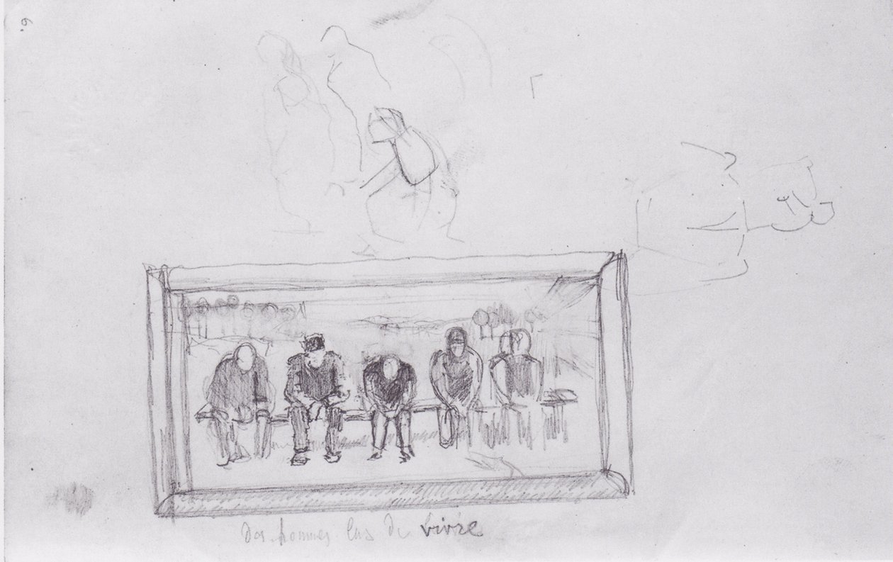  Gesamtstudie zu den Lebensmudenn. av Ferdinand Hodler
