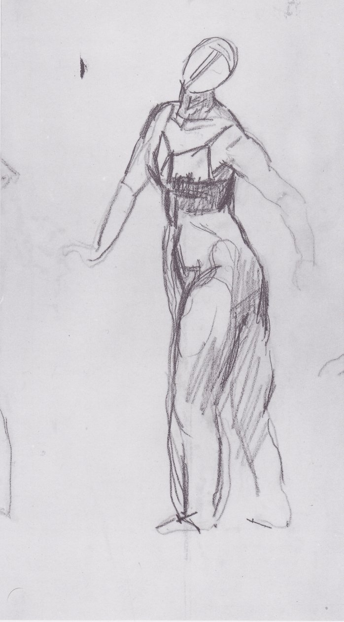 Nach links schreitendes Weibn av Ferdinand Hodler