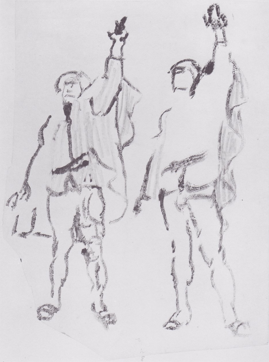  Zwei Schworenden av Ferdinand Hodler