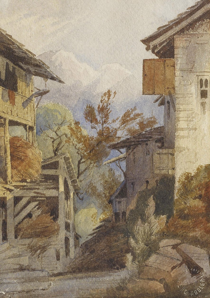 Bauernhäuser in Savoyen av Ferdinand Hodler