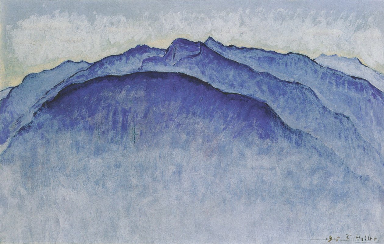 Bergstoppar på morgonen av Ferdinand Hodler