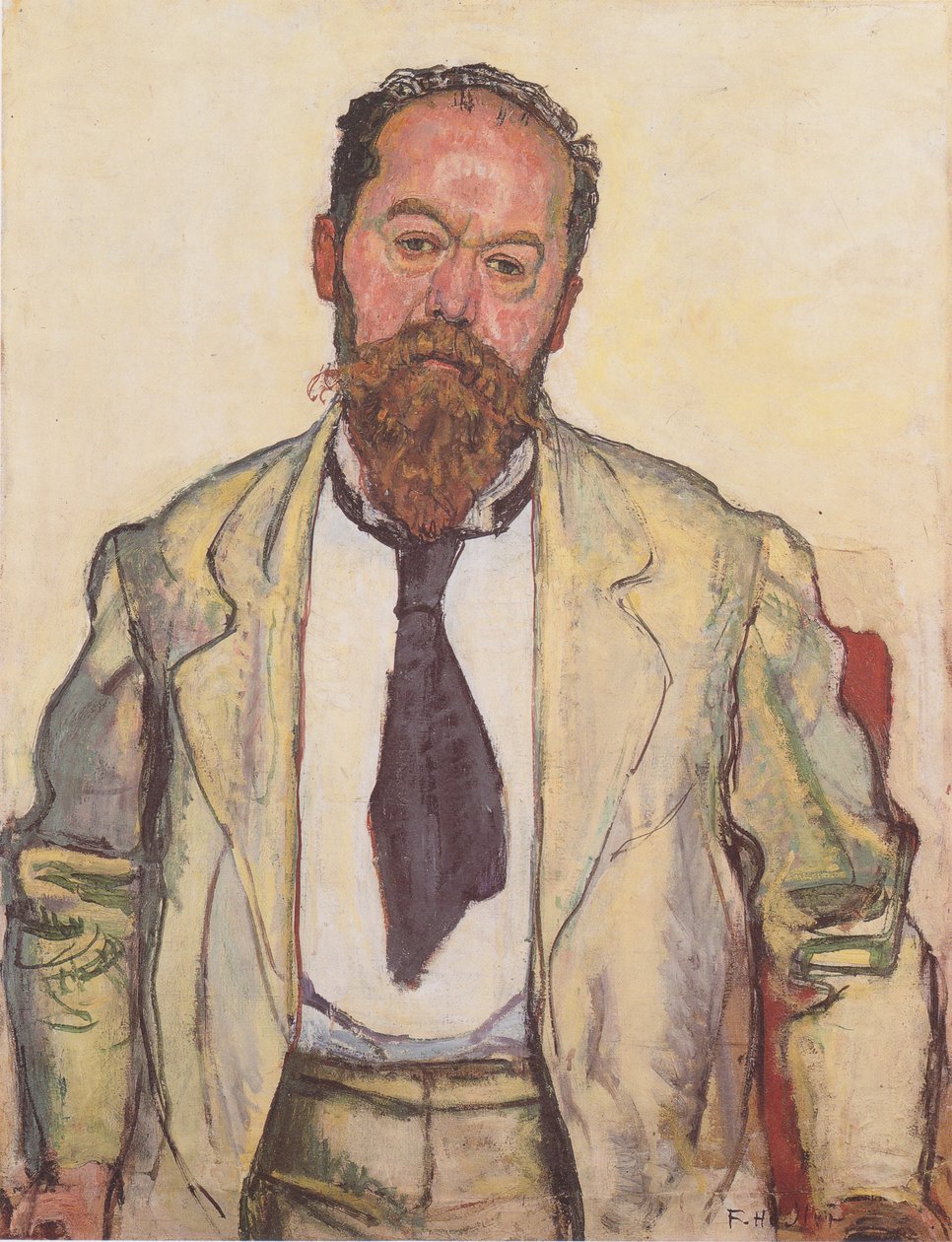 Porträtt av Mathias Morhardt av Ferdinand Hodler