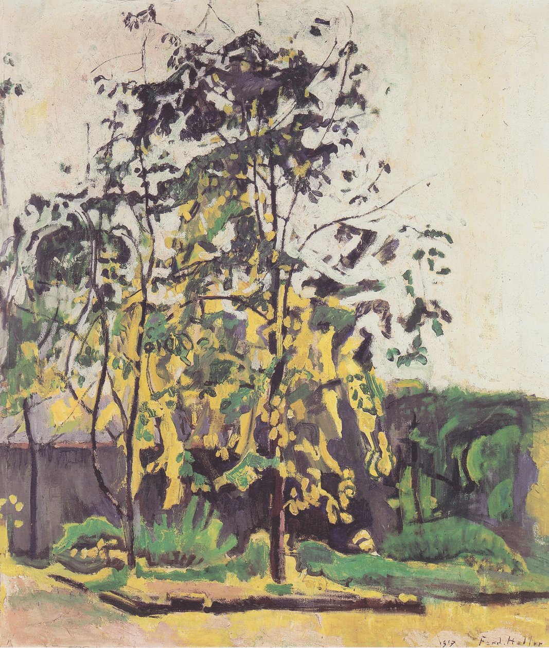 Träd i studioträdgården av Ferdinand Hodler
