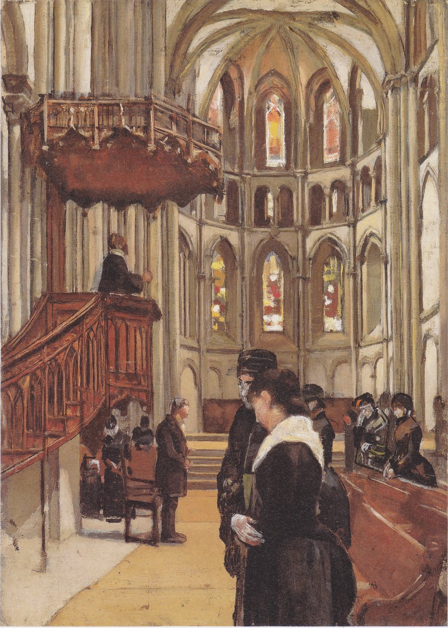 Bönen i Saint-Pierre-katedralen i Genève av Ferdinand Hodler