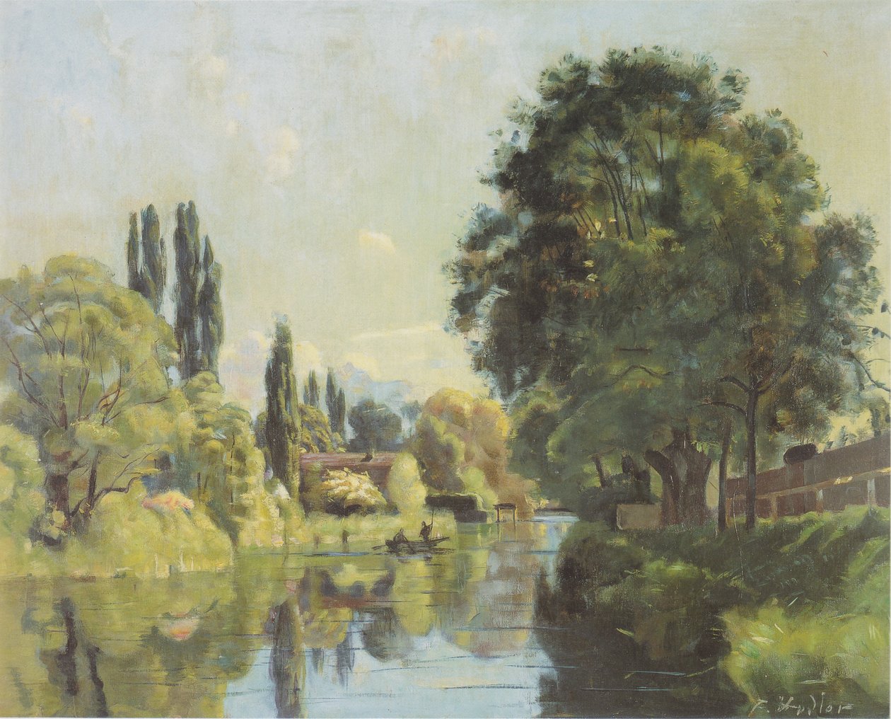 Aare -kanalen nära Thun av Ferdinand Hodler