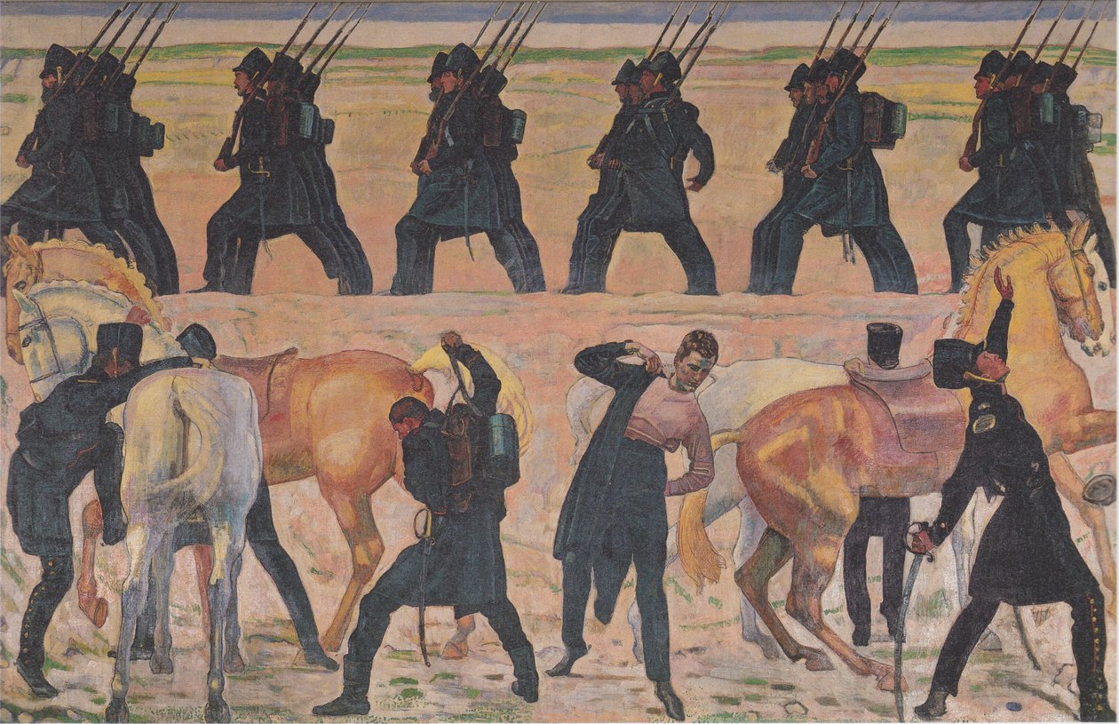 Tyska studenters avgång till frihetskriget 1813 av Ferdinand Hodler