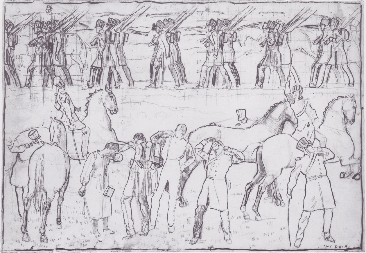 Tyska studenters avgång till frihetskriget 1813 av Ferdinand Hodler