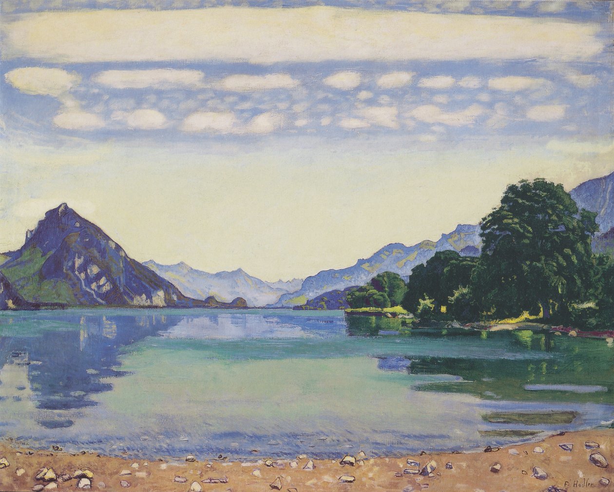 Thunsjön från Lessigen av Ferdinand Hodler