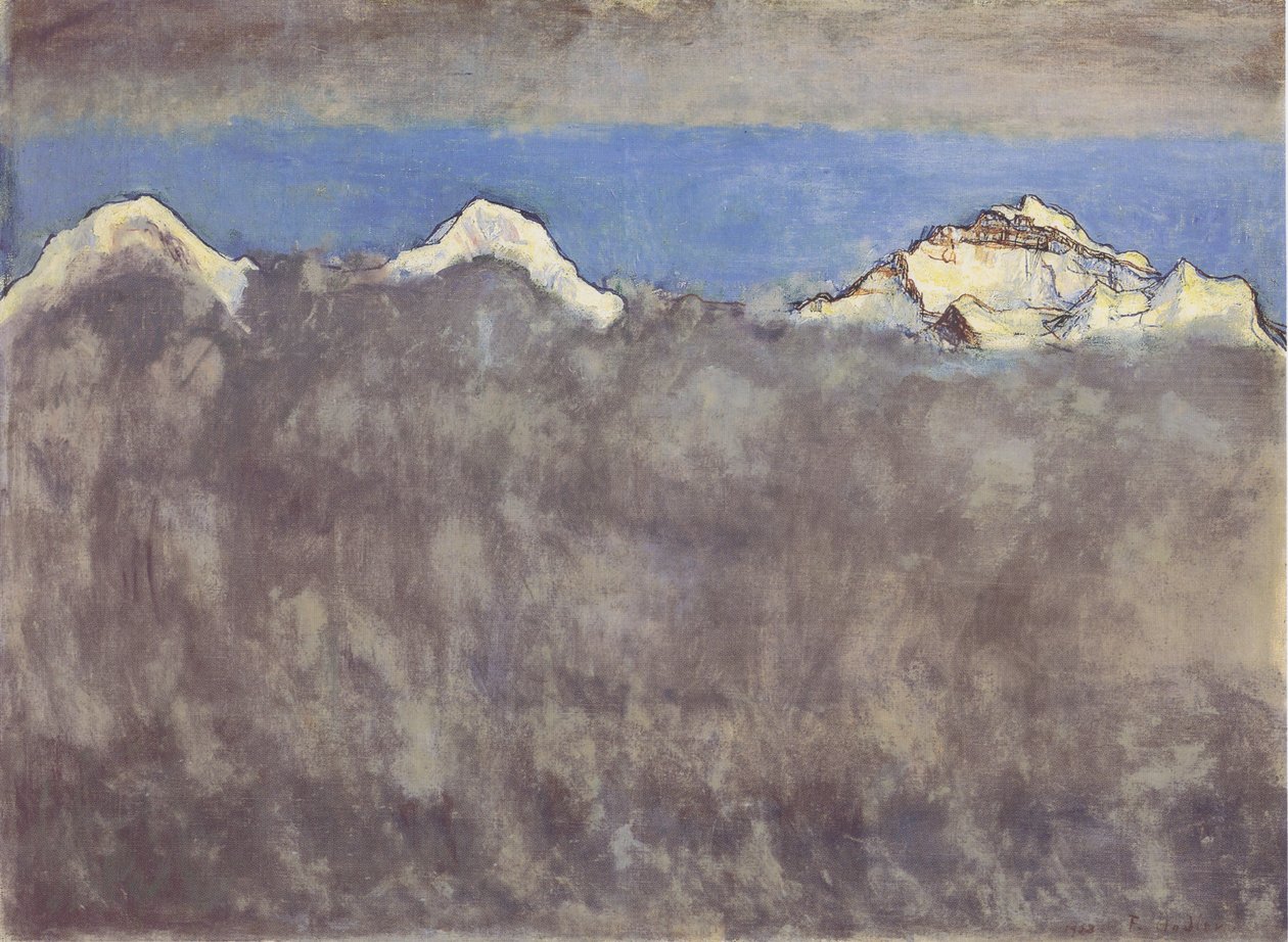 Eiger, Mönch och Jungfrau ovanför dimmahavet av Ferdinand Hodler