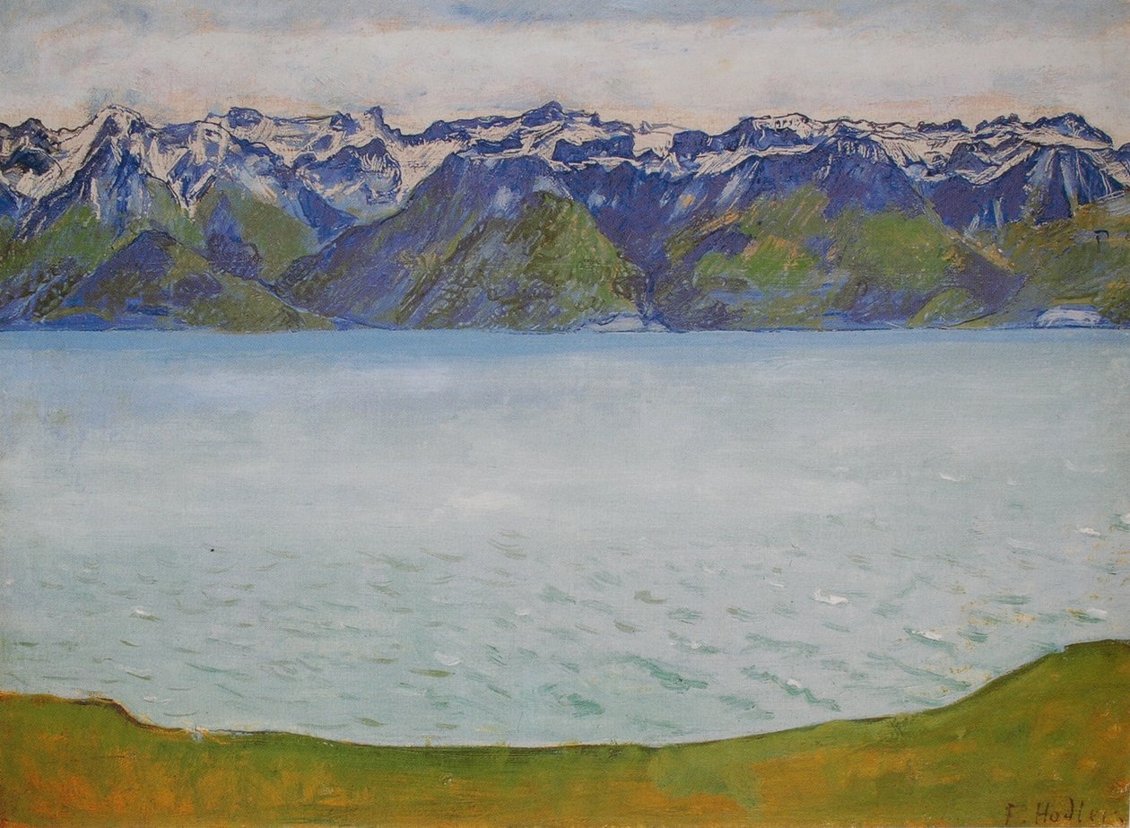 Genfersee mit Savoyerbergen av Ferdinand Hodler