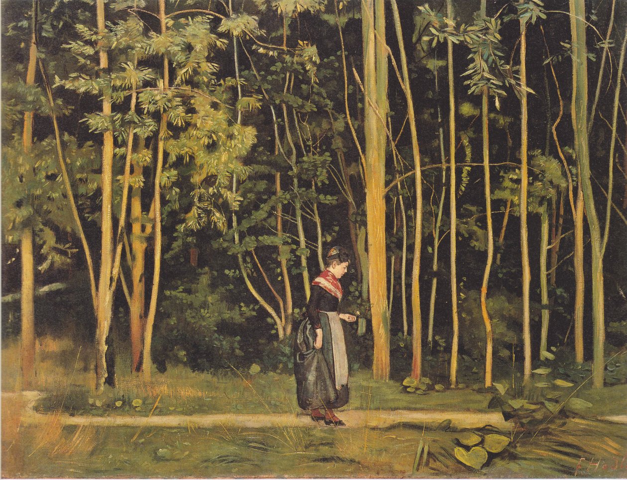 Walker vid skogskanten av Ferdinand Hodler