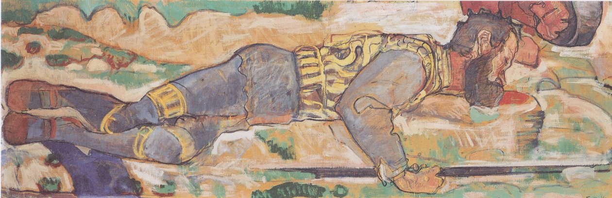 Sterbender Krieger av Ferdinand Hodler