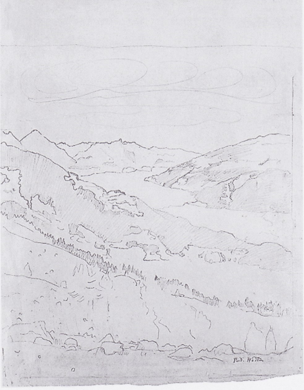 Thunsjön från stigen till Schynigen Platte av Ferdinand Hodler