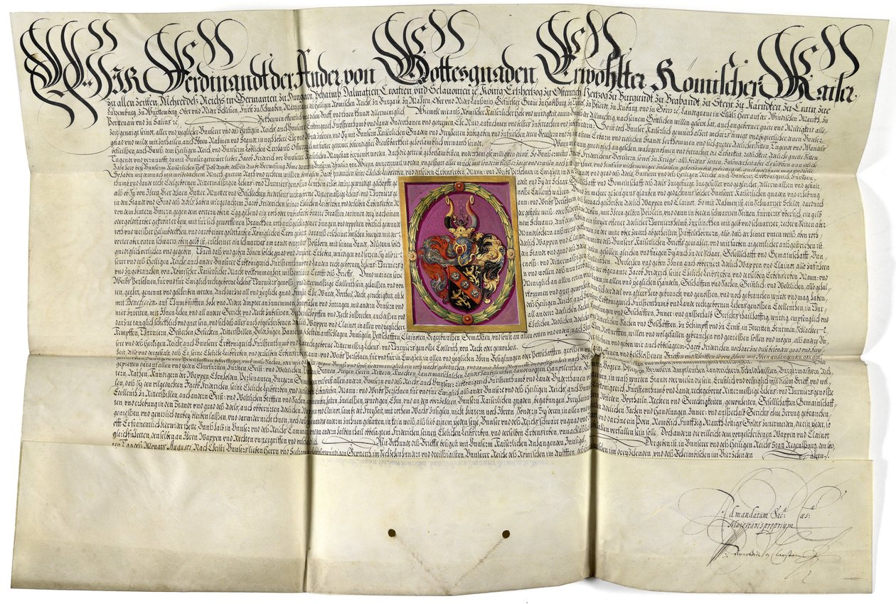 Adelsdiplom Jacob von Fridrich 1630 av Ferdinand II.