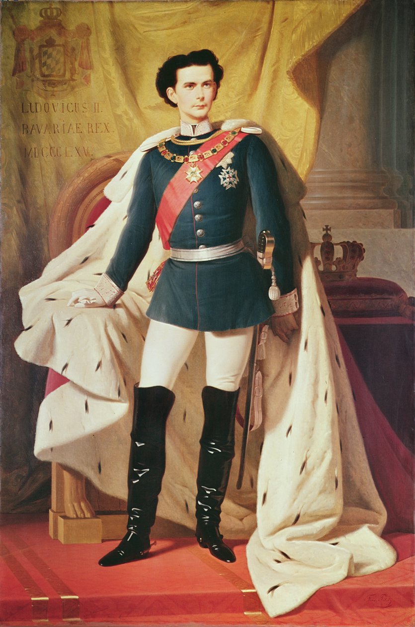 Porträtt av Ludwig II (1845-86) av Bayern i uniform, 1865 av Ferdinand II Piloty