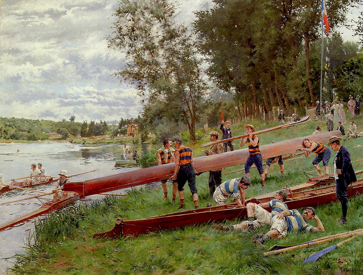 Kanotpaddling på Marne, 1899 av Ferdinand Joseph Guildry