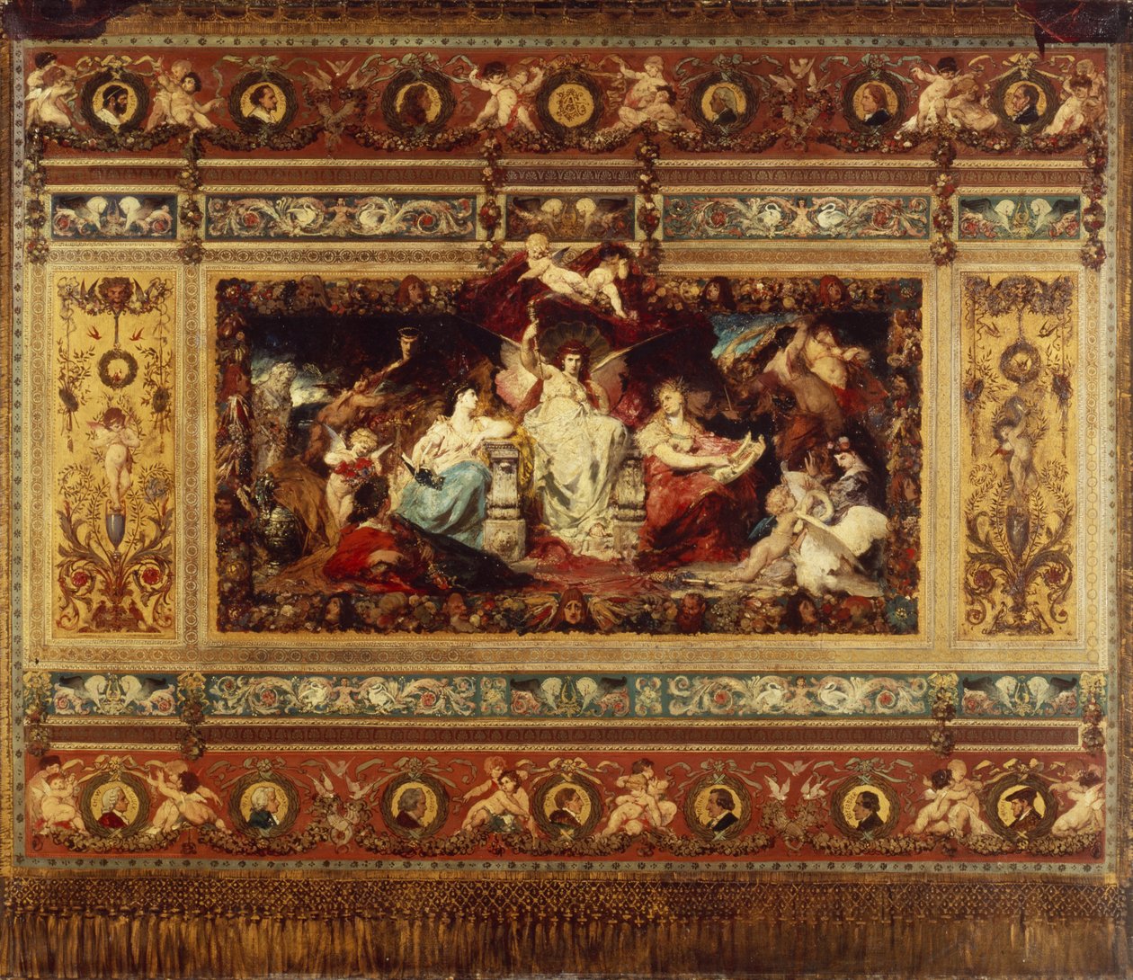 Design för gardinen vid Dresden-operan, 1876 av Ferdinand Keller