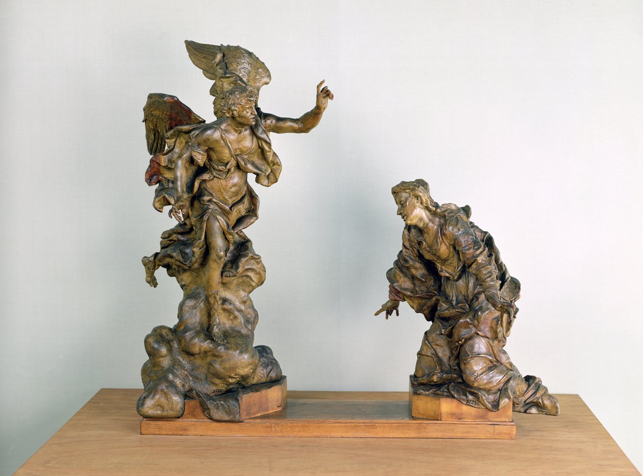 Bebådelsen, ca 1725 (trä) av Ferdinand Maximilian Brokof