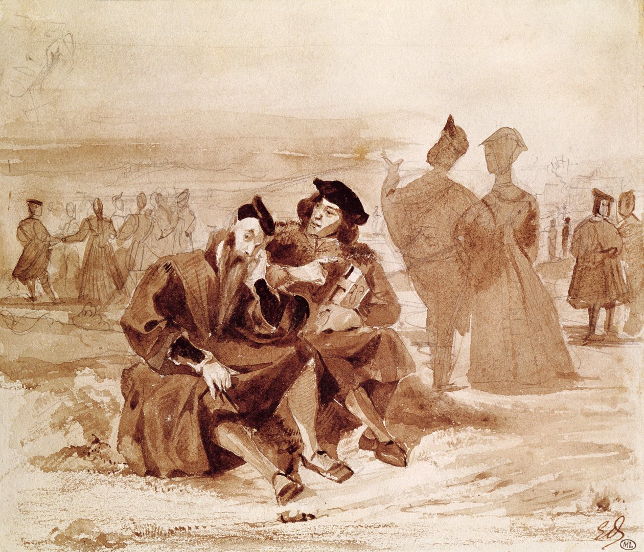 Faust och Wagner i samtal på landsbygden, från 