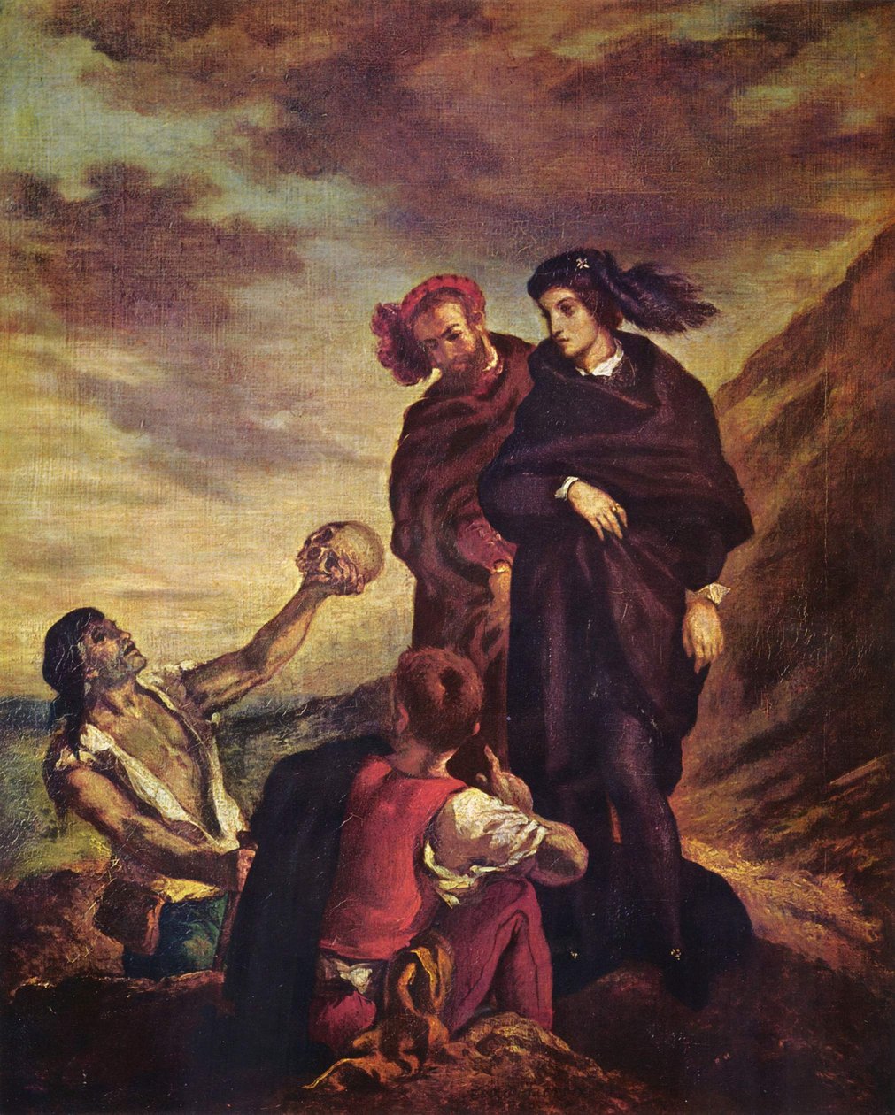 Hamlet und Horatio auf dem Friedhof av Ferdinand Victor Eugene Delacroix