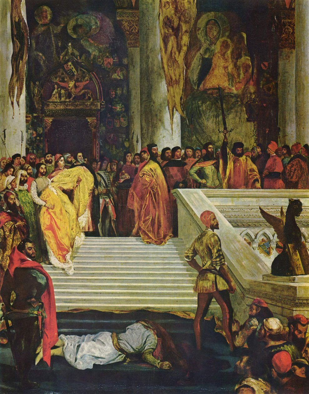 Hinrichtung des Dogen Marin Faliero av Ferdinand Victor Eugene Delacroix