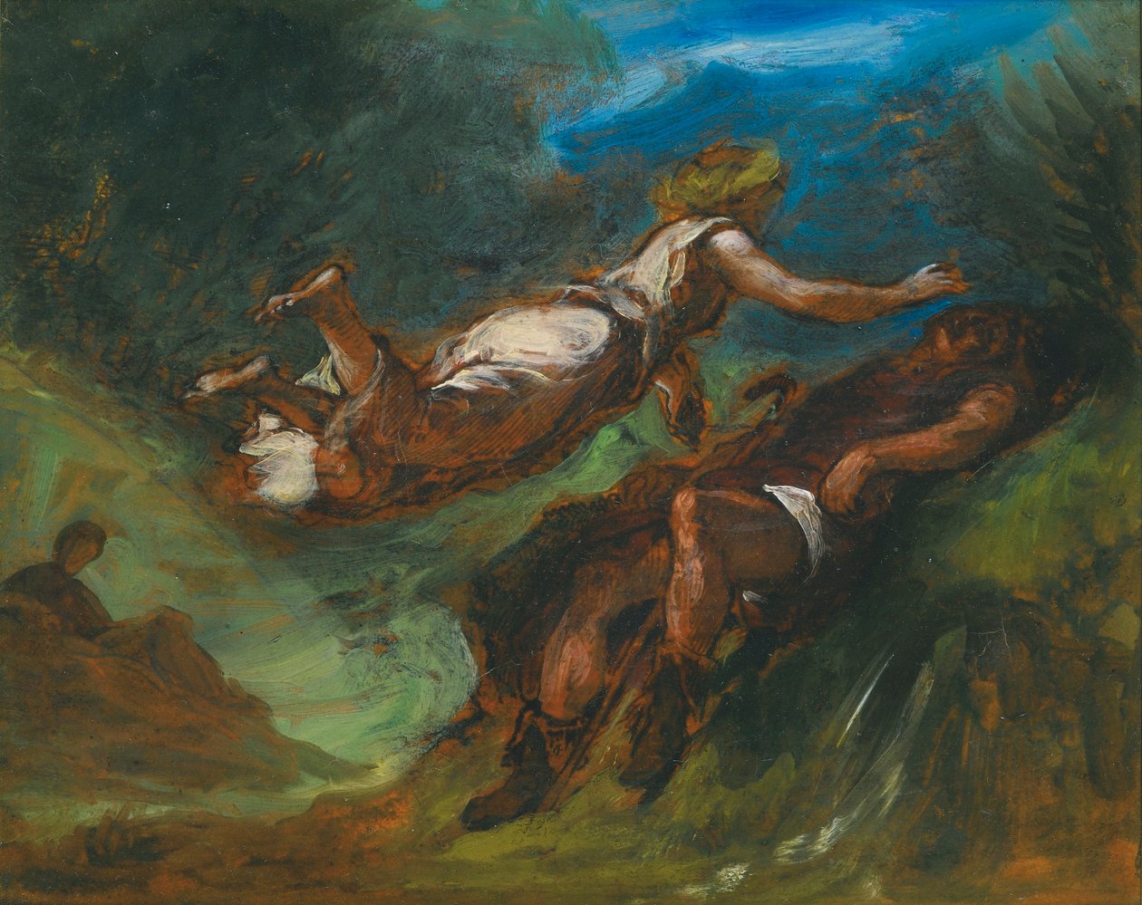 Hesiod och musan av Ferdinand Victor Eugene Delacroix