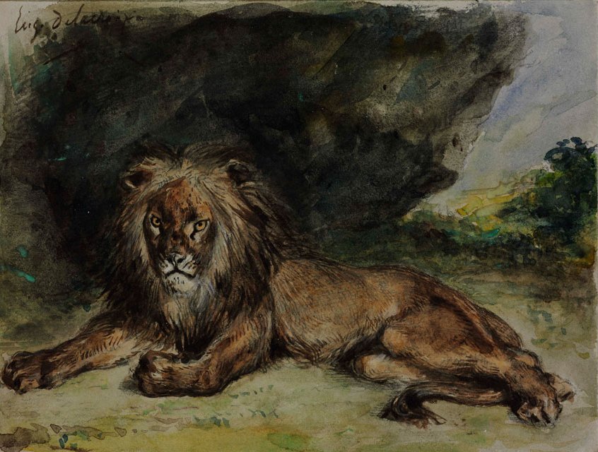 Lion av Ferdinand Victor Eugene Delacroix
