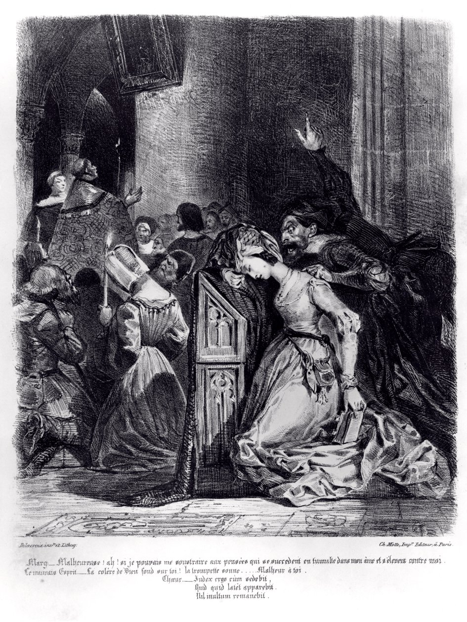 Marguerite i kyrkan med de onda andarna: illustration från 
