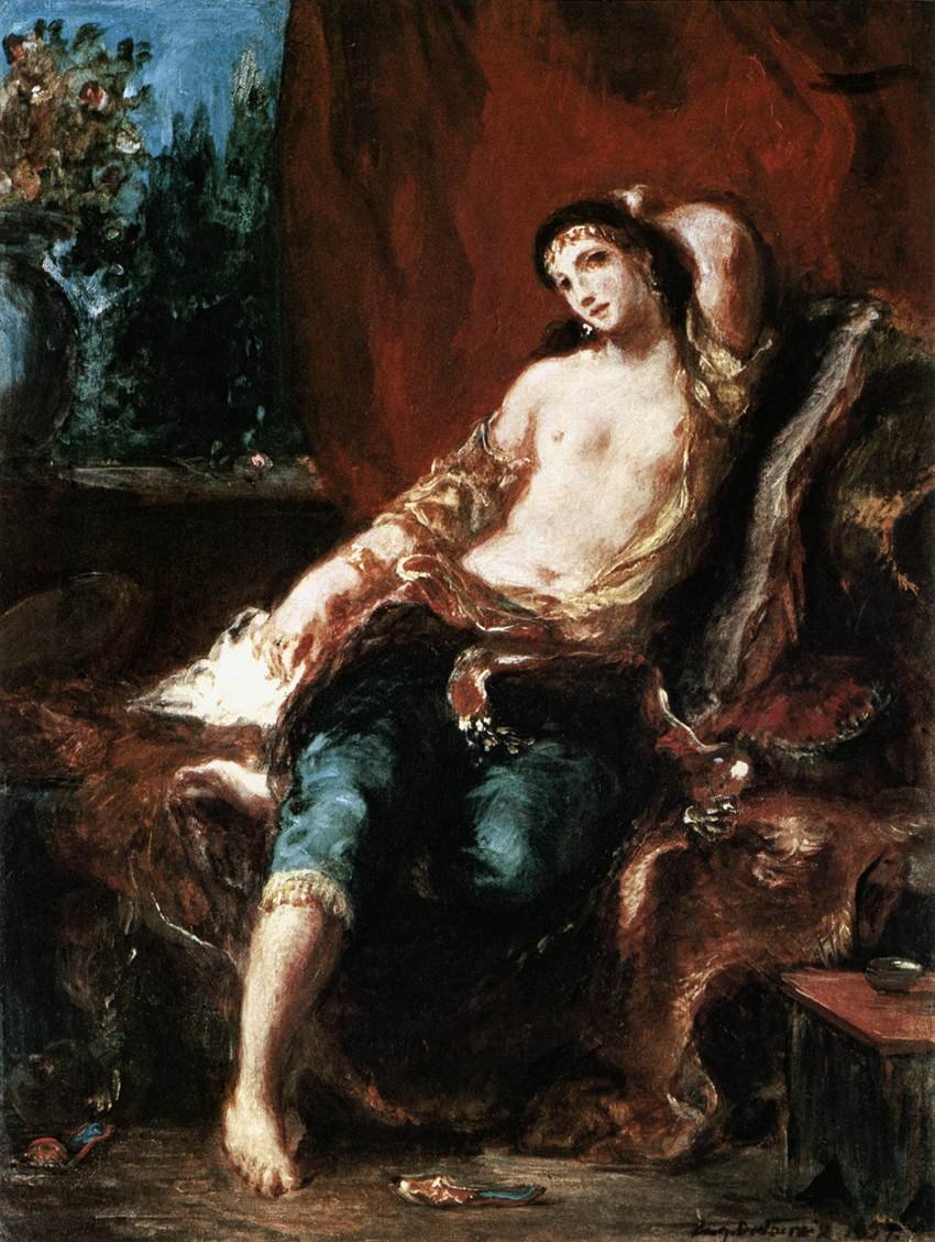Odalisque av Ferdinand Victor Eugene Delacroix