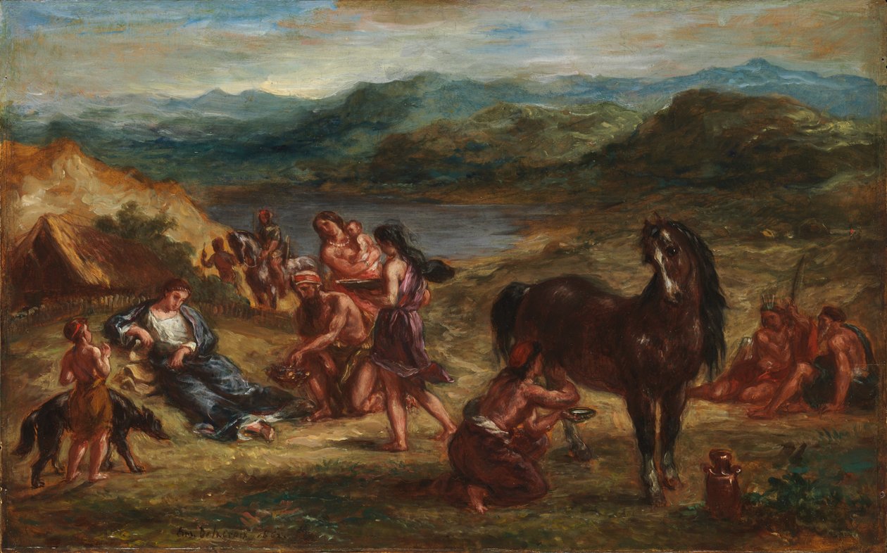 Ovide chez les Scythes  av Ferdinand Victor Eugene Delacroix