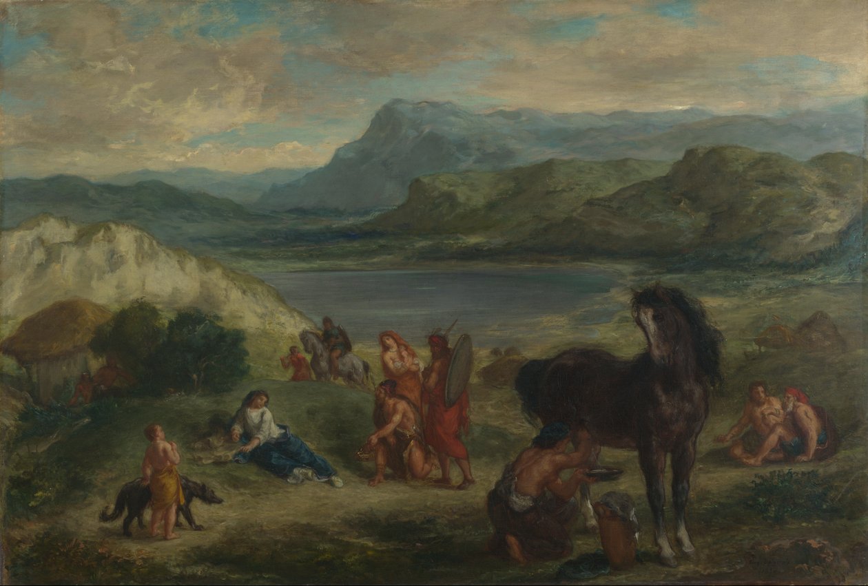 Ovide chez les Scythes  av Ferdinand Victor Eugene Delacroix