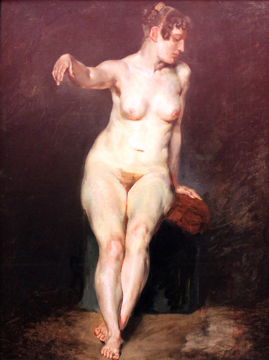 Sitzender weiblicher Akt av Ferdinand Victor Eugene Delacroix
