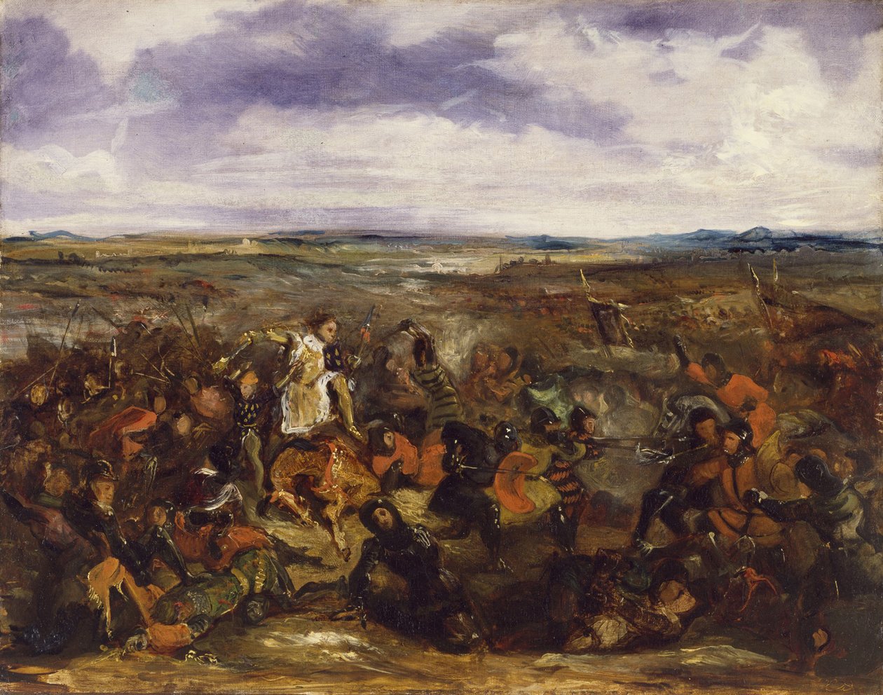 Skiss för slaget vid Poitiers, 1829-30 (se 82866) av Ferdinand Victor Eugene Delacroix