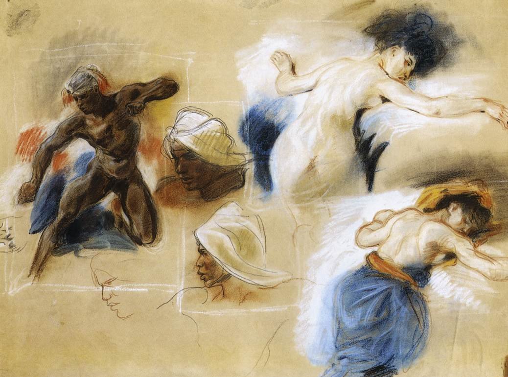 Sketch for The Death of Sardanapalus av Ferdinand Victor Eugene Delacroix