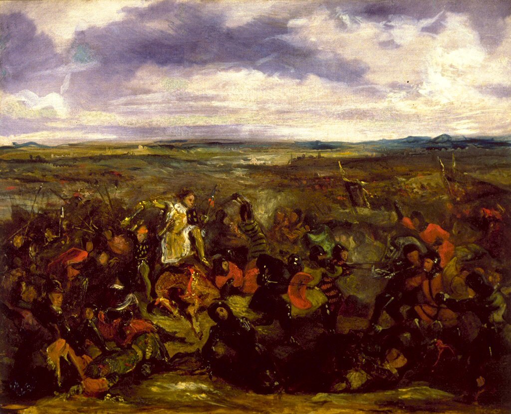 Sketch for the Battle of Poitiers av Ferdinand Victor Eugene Delacroix