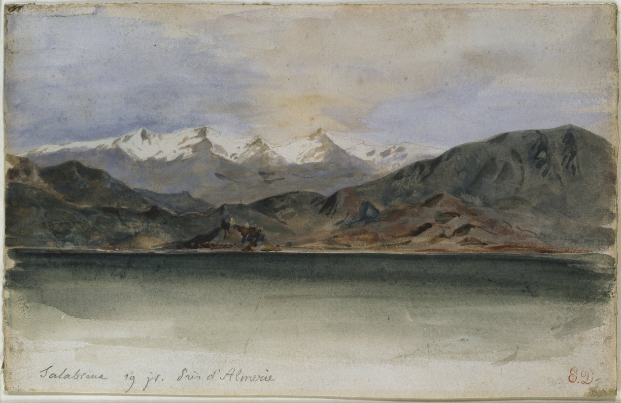 Den spanska kusten nära Salobrenan (akvarell) av Ferdinand Victor Eugene Delacroix