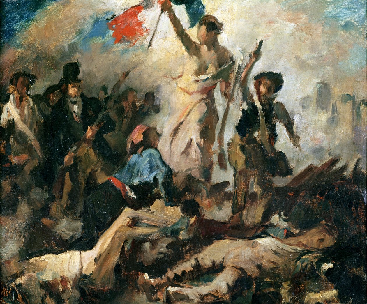 Studie för Liberty Leading the People av Ferdinand Victor Eugene Delacroix