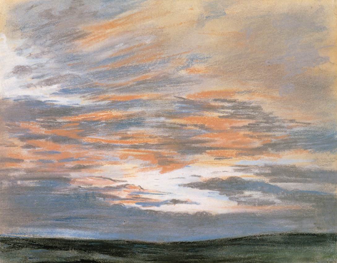 Study of the Sky at Sunset av Ferdinand Victor Eugene Delacroix