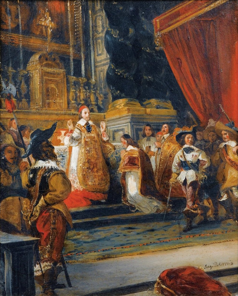 The Cardinal de Richelieu  av Ferdinand Victor Eugene Delacroix