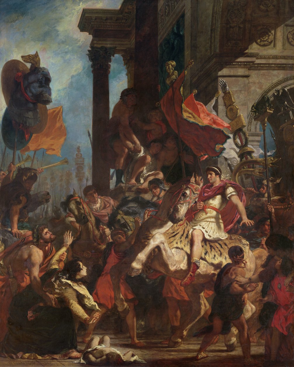 Rättvisan av Trajanus (53-117) 1840 av Ferdinand Victor Eugene Delacroix