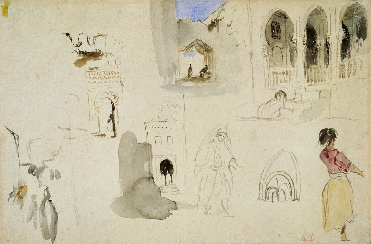 Kasbah, Tanger av Ferdinand Victor Eugene Delacroix