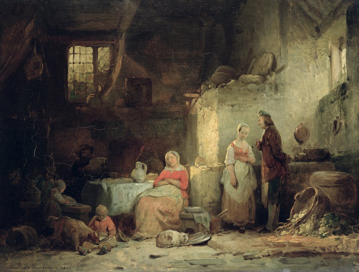 Samtal efter måltiden, 1840 av Ferdinand de Braekeleer
