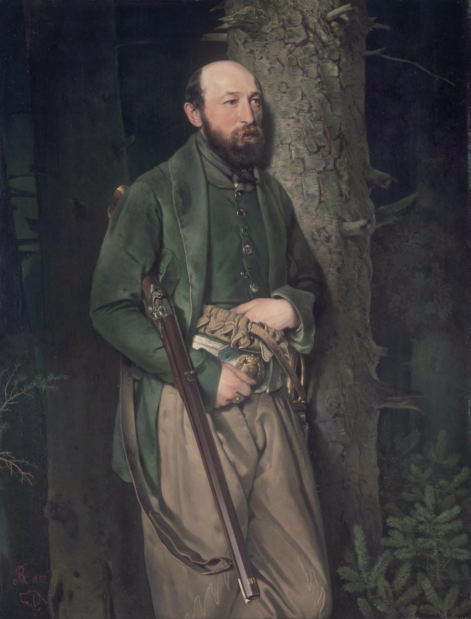 Den kungliga sachsiska skogsinspektören Carl Ludwig von Schönberg av Louis Ferdinand von Rayski