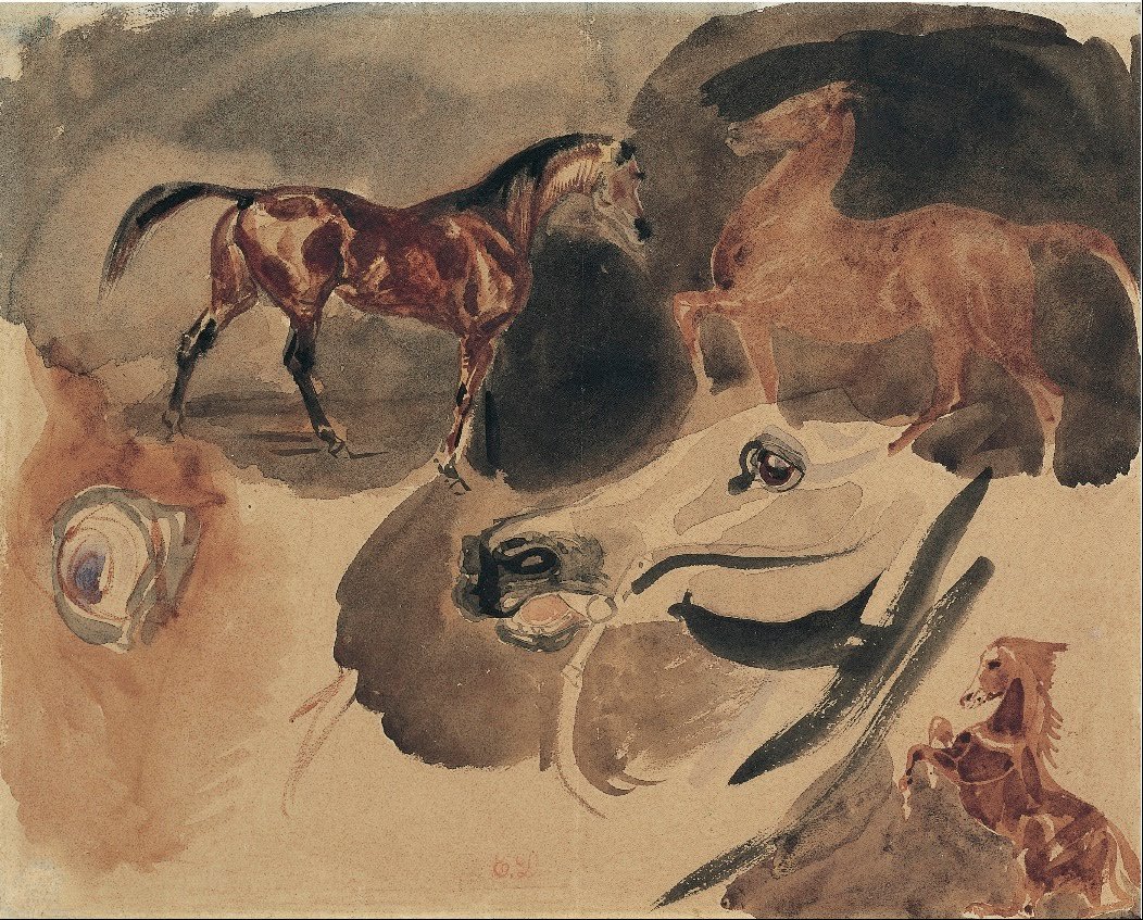 Study of Horses av Ferdinand Victor Eugene Delacroix