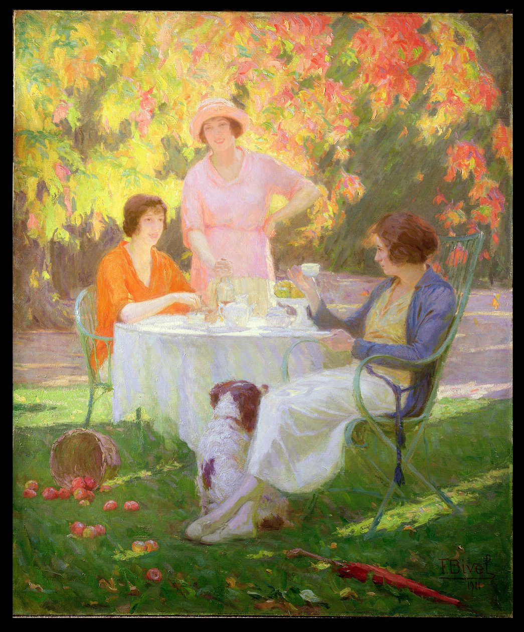 Te i trädgården av Ferdinand Achille Lucien Bivel